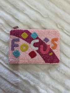 Handmade <b>Glass</b> Bead Pouch Key Ring Card Case <b>Small</b> Money Bag Ladies Cosmetic Holders Cactus Beaded Coin Purse Pink Zipper Wallet - Product Image 3