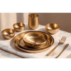 Juego de Vajilla de Bronce Kansa de Alta Calidad, Hecho a Mano, para Cocina y Regalos - Product Image 1