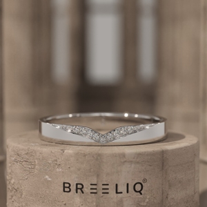 14K Solid Gold Lab Grown Diamond V Shape Ring Chevron Diamond Band Minimal <b>Wedding</b> Stackable Fine Jewelry - Product Image 4