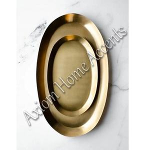 Bandeja de latón brillante elegante de Axiom Home Accents, decoración de Metal artesanal para el hogar y la fiesta de Navidad - Product Image 2