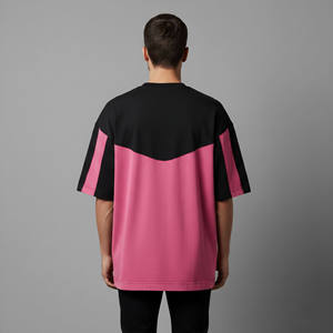 Camiseta de Hombre Oversize de Cuello Redondo, Hombros Caídos, Color Liso, Estilo Hip Hop, 100% Algodón Transpirable, OEM Personalizable, Peso Pesado 180g - Product Image 6