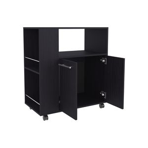 Carrello da Cucina FM Furniture Linden con Ripiano per Microonde e Armadietto a Due Ante, Stile Wengue, Isole e Carrelli da Cucina - Product Image 6