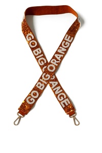 Go Big Orange Beaded And <b>Sequins</b> Sports Theme Purse Strap for Party & Back to School Personalized Clear Bag Accessory - Product Image 1