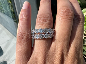 Wholesale Fine Jewelry Round Cut <b>925</b> Sterling <b>Silver</b> Eternity Moissanite <b>Ring</b> Promise Wedding Band for Women Girls - Product Image 6