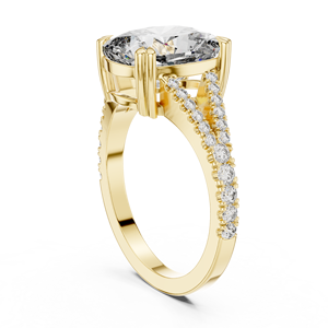 Luxury <b>Big</b> 5 ct <b>cushion</b> cut lab grown diamond engagement wedding proposal bridal ring 10k/14k/18k gold statement ring - Product Image 3