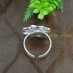 Anillo de Plata de Ley 925 con Flor, Ajustable, Hecho a Mano, Diseño Floral Vintage, Joyería para Mujer, Anillo Abierto, Regalo - Product Image 6