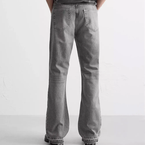 Jeans droits pour hommes GENERSA SPORTS, taille mi-haute, légers, respirants, à boutons, style hip-hop, lavage enzymatique, collection automne - Product Image 4