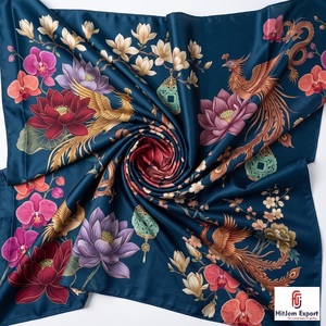 High Quality Custom Printed Short <b>Scarf</b> Fabric Private Label OEM ODM Textile Manufacturer Fashion Accessories Export Factory - Product Image 3