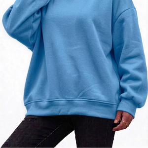 Service OEM – Sweat-shirt respirant à col montant, style décontracté, impression de logo personnalisée, couleur unie, style pull-over - Product Image 1