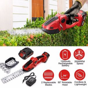 24V Cordless Handheld Hedge Trimmer 90 Degrees Cutting Angle 2Pcs Replaceable Blades Electric Shrub Trimmer for Grass Shear He - Product Image 1