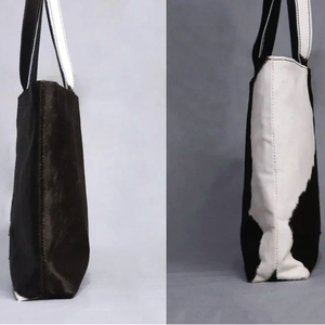 Sac fourre-tout élégant, spacieux et durable avec options personnalisables en cuir de vachette à poils longs style western – Classique pour femme - Product Image 5