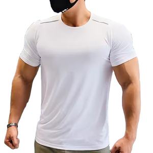 T-shirt de sport pour homme, coupe ajustée, logo personnalisé, compression performante, musculation, entraînement, vêtements de sport, fournisseur - Product Image 4