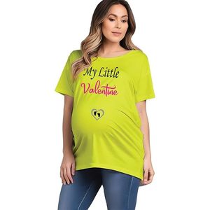 T-shirt de maternité My Little Valentine pour femme, coupe ample, en coton bleu, manches courtes, col rond, haut décontracté, printemps-été - Product Image 4
