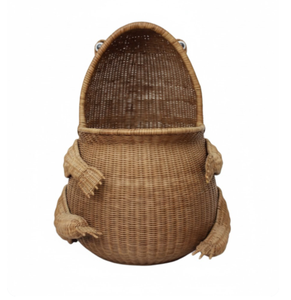 ตะกร้าเก็บของรูปสัตว์สานด้วยมือจากหวายพร้อมฝาปิด ลายกบ ตะกร้าหวายสำหรับใส่ของเล่นและผ้า สำหรับใช้งานได้หลากหลาย จากเวียดนาม - Product Image 2