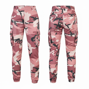 Pantalon cargo camouflage imperméable à taille haute, coupe droite, en polaire softshell personnalisé, avec logo sur mesure pour l'extérieur - Product Image 6