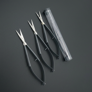 Hot Sale Eye Brow Professional Micro Scissors 4.5" Straight Castroviejo <b>Stitch</b> Cutting Embroidery Spring Action extra sharp - Product Image 1