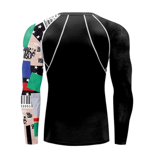 เสื้อรัดกล้ามเนื้อแขนยาวผู้ชาย แห้งเร็ว ป้องกันการระคายเคือง รับผลิตตามแบบ OEM คุณภาพสูง สำหรับ MMA - Product Image 4