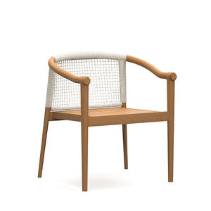 Juego de Comedor Moderno con Mesa Redonda en Acabado Natural y Sillas con Cuerda Tejida para Uso en Exteriores, Ecológico - Product Image 5