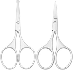 Tijeras para Pelos de Nariz Estilo Alemán, Acero Inoxidable, Punta de Seguridad, Tijeras Profesionales para Peluquería - Product Image 1