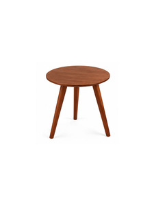 Table d'appoint ronde en bois moderne avec trois pieds en bois évasés, style scandinave, mobilier minimaliste pour le salon - Product Image 4