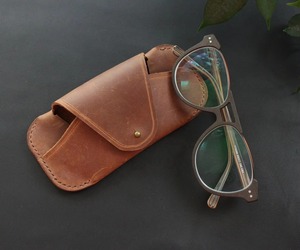 Professional Leather <b>Glasses</b> Cover Hard Wearing Full Grain Leather Sleeve Wholesale Bulk Quantity LGC-0159 - Product Image 1