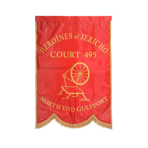 Banderas Bordadas Rojas y Banderas Colgantes Bordadas a Mano al por Mayor, Banderas Bordadas, Estandartes de Seda y Alambre - Product Image 1