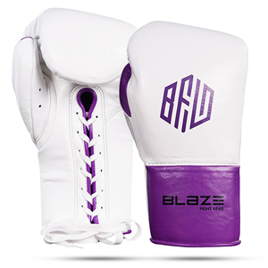 Gants de boxe professionnels en cuir véritable à lacets pour entraînement et sparring, personnalisables avec logo, fabricant OEM - Product Image 1
