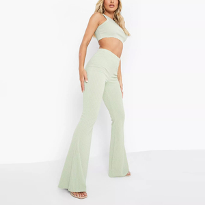 Pantalon large pour femme style hip-hop, taille élastique, devant plat, logo brodé personnalisable – Meilleure vente - Product Image 5