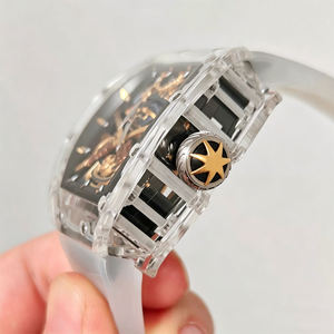 Montre mécanique automatique pour homme RM de haute qualité, luxe, style samouraï, boîtier transparent en cristal, premium, décontractée, sportive. - Product Image 4