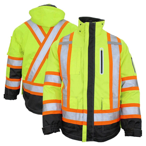 Wholesale High Quality <b>Canvas</b> Waterproof Breathable Safety Reflective Safety <b>Jacket</b> Custom Men Work Letter Pattern - Product Image 4