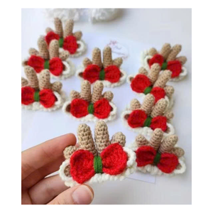 <b>Beginner</b> Crochet Hair Clip Kit Soft Acrylic Yarn Floral Pattern DIY <b>Knitting</b> <b>Set</b> Assorted Colors 3-14 Years Easy Hair - Product Image 3