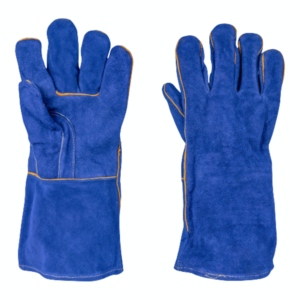 Gants de travail en cuir croûte de haute qualité, structure tricotée confortable, excellente protection des mains pour le soudage et le barbecue - Product Image 1