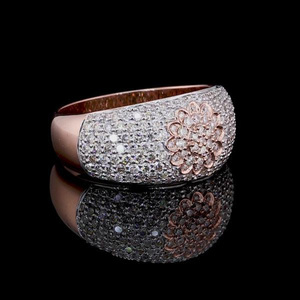 Round Brilliant Cut Moissanite Diamond Hiphop Engagement <b>Ring</b> 925 Sterling Silver Cluster Rhodium Plated <b>Dome</b> Style Wedding <b>Ring</b> - Product Image 2