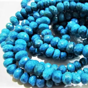 Perles facettées en chrysocolle bleue, rondes, de 6 à 10 mm, perles graduées - Product Image 5