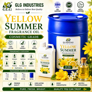 Huile parfumée jaune d'été, composé de parfum synthétique, fournisseur en gros pour le marché des savons, bougies, détergents, cosmétiques et parfums d'ambiance - Product Image 1