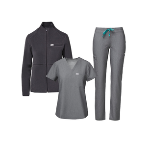 Conjunto de Uniforme Médico para Mujer, Cuello en V, Estilo Jogger, Tejido de Punto, para Uso Hospitalario - Product Image 2