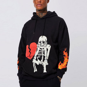 Sweat à capuche pour homme OEM avec impression en relief, design personnalisé, coupe oversize, streetwear lourd. - Product Image 1