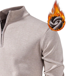 <b>Mens</b> Quarter Zip Classic Anti-Pilling Knit Sweater Stand Collar Long Sleeve <b>Pullover</b> Ribbed Cuff Hem Plain Casual Winter - Product Image 3