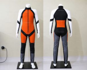 Traje de Paracaidismo de Cuerpo Completo para Adultos, en Bloques de Color, de Spandex y Nailon, Naranja, Negro, Blanco y Gris - Product Image 1