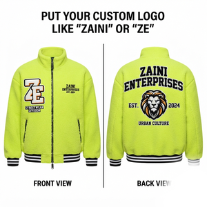 Premium 320 GSM Polar Fleece <b>Running</b> <b>Jacket</b> Neon Yellow Custom Embroidery Printed Logo Unisex Waterproof Breathable <b>Reflective</b> - Product Image 1