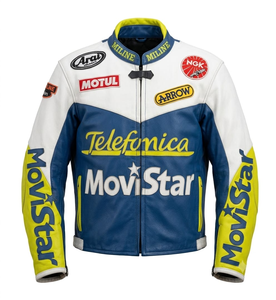 Veste de course en cuir de vachette professionnelle pour homme, sur mesure, pour la conduite sur circuit, avec protection dorsale niveau 2 CE - Product Image 1