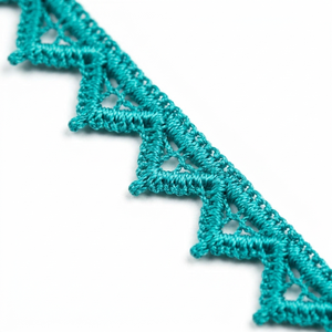 Encaje Guipur GPO Teal de 10mm Directo de Fábrica, Rollo de 20 Metros para Bordes de Escote, Manualidades de Costura DIY, Personalizable, Venta al por Mayor - Product Image 1