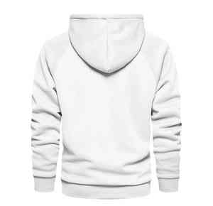 Sudaderas con Capucha Blancas de Moda para Hombre, Otoño-Invierno, Manga Larga, Corte Holgado, Color Sólido, Forro Polar, Técnicas de Lavado - Product Image 3