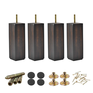 Pieds de canapé ronds en bois massif, pieds de meubles coniques en bois, remplacement pour canapé et armoire, fourniture d'usine OEM - Product Image 5