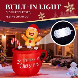 Decorazione Natalizia Gonfiabile Illuminata da 6,5 Piedi, Omino di Pan di Zenzero Divertente per Esterni, Decorazioni Festive da Giardino con Illuminazione Integrata - Product Image 2