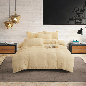 Ensemble de housse de couette matelassée couleur crème, rembourrage en polyester, automne-hiver, hypoallergénique, lavable en machine, literie pour lit queen size - Product Image 3