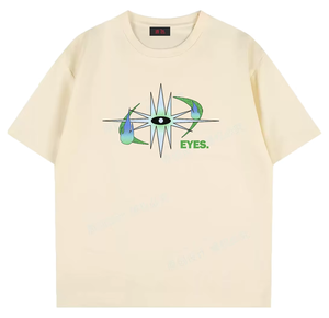 T-shirt Streetwear Homme en Coton French Terry à Manches 3/4, Coupe Boxy Courte, Impression DTG Personnalisée pour Hommes - Product Image 1