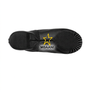 Chaussures de danse jazz MBAANI, noires, dessus en PU, talon plat, lacets, unisexes, semelle souple, chaussures de danse jazz pour femmes, entraînement de ballet. - Product Image 4