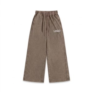 Pantalon de survêtement évasé vintage personnalisé pour homme en molleton de coton, coupe décontractée, style streetwear, avec lettrage ton sur ton - Product Image 3