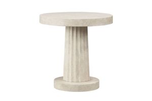 New Arrival Fluted Travertine <b>Side</b> <b>Table</b> Round Stone Top Modern Accent Furniture For Hotel Home Decor Export Bulk Order Use <b>Set</b> - Product Image 1